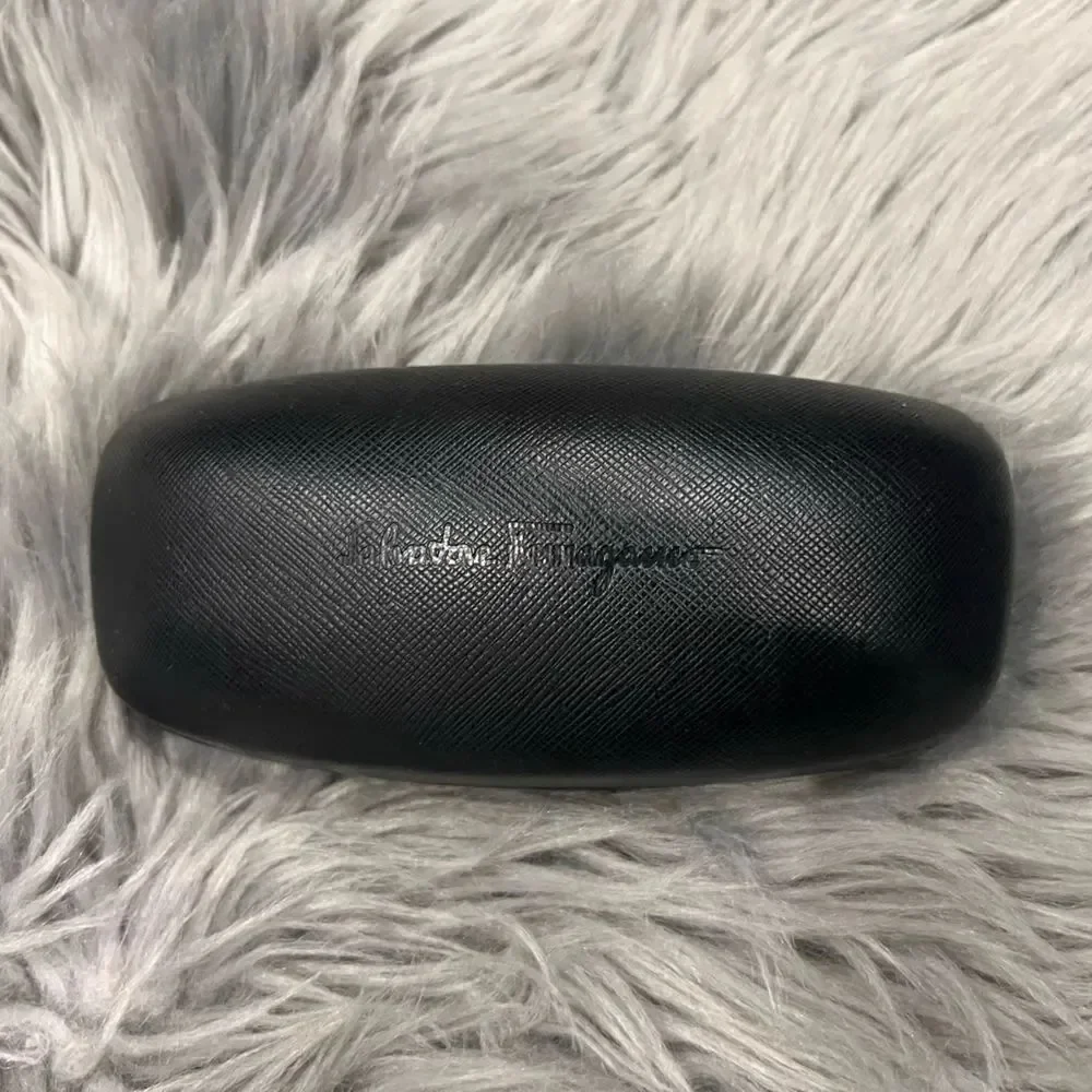 Salvatore Ferragamo hard shell eyewear case Textured Black